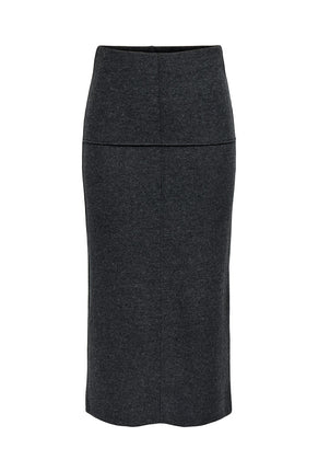 Front image of Hero life pencil skirt in dark grey, by brand Jacqueline de yong