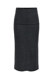 Front image of the Hero life pencil skirt in dark grey, by brand Jacqueline de yong
