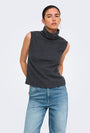 Image of HERO LIFE S/L TURTLENECK TOP in dark grey, by brand JACQUELINE DE YONG