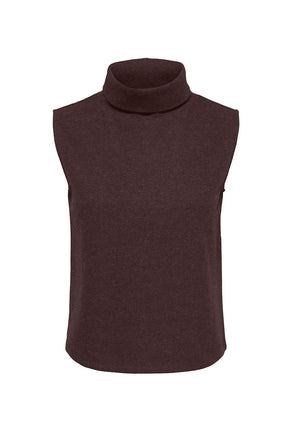 Front image of Hero life s/l turtleneck top in brown, by brand Jacqueline de yong
