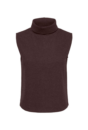 Front image of the Hero life s/l turtleneck top in brown, by brand Jacqueline de yong