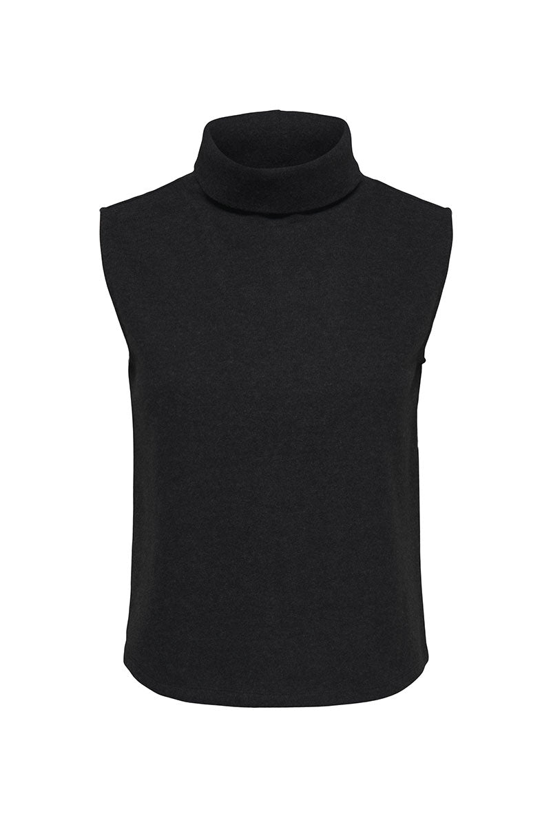 Front image of Hero life s/l turtleneck top in black, by brand Jacqueline de yong