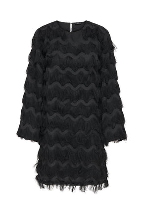 Front image of Kesha ls midi dress in black, by brand Jacqueline de yong