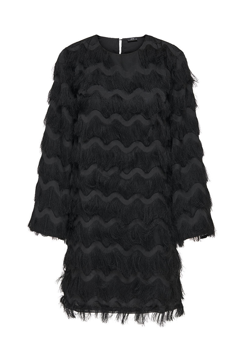 Front image of Kesha ls midi dress in black, by brand Jacqueline de yong