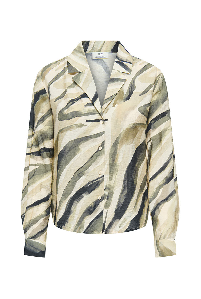 Front image of Lilja l/s shirt in sand, by brand Jacqueline de yong