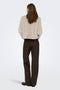 Back image of a model wearing the Macy faux fur jacket in beige, by brand Jacqueline de yong