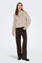 Front image of a model wearing the Macy faux fur jacket in beige, by brand Jacqueline de yong