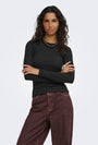 Image of LUCKY L/S ONECK TOP in black, by brand JACQUELINE DE YONG