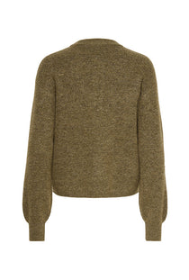 Back image of the Lumi ls button cardigan in brown, by brand Jacqueline de yong