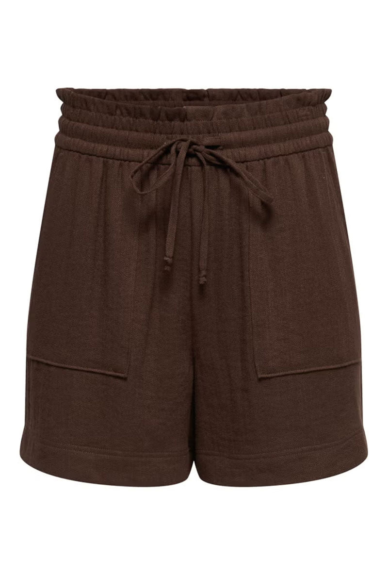 Front image of Mille mw shorts in brown, by brand Jacqueline de yong