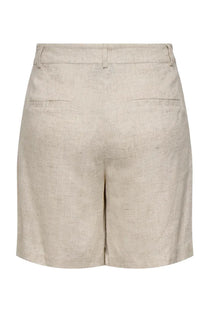 Back image of the Molly linen hw bermuda shorts in oat, by brand Jacqueline de yong