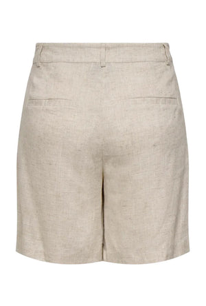 Back image of the Molly linen hw bermuda shorts in oat, by brand Jacqueline de yong