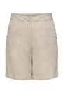 Image of MOLLY LINEN HW BERMUDA SHORTS in oat, by brand JACQUELINE DE YONG