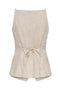 Back image of the Molly linen sl waistcoat in oat, by brand Jacqueline de yong