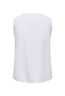 Back image of the North linen sl top in white, by brand Jacqueline de yong