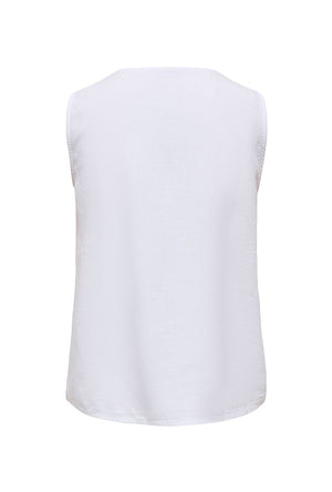 Back image of the North linen sl top in white, by brand Jacqueline de yong