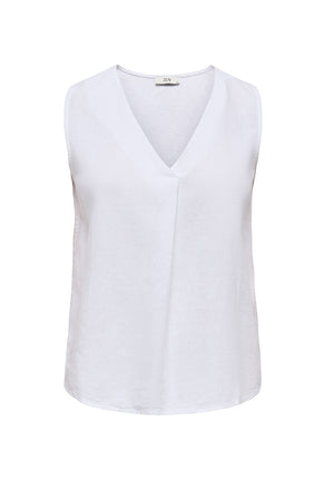 Front image of North linen sl top in white, by brand Jacqueline de yong