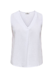 Front image of the North linen sl top in white, by brand Jacqueline de yong