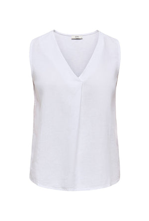 Front image of the North linen sl top in white, by brand Jacqueline de yong
