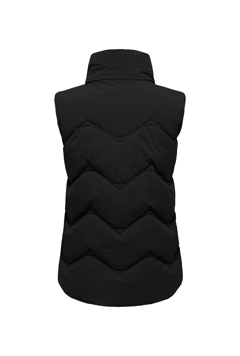 Back image of Power short waistcoat in black, by brand Jacqueline de yong