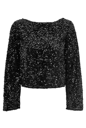 JDY SARA LS BOW SEQUINS TOP