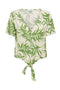 Front image of the Sezen life s/s knot shrit in green, by brand Jacqueline de yong