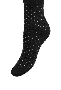 Front image of the Smile rib socks in black, by brand Jacqueline de yong