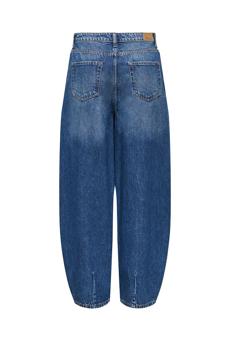 Back image of Susie mw barrel jeans in denim, by brand Jacqueline de yong