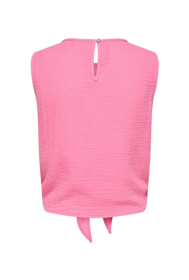Back image of Theis life button top in pink, by brand Jacqueline de yong