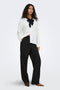 Front image of a model wearing the Viv hw wide pants in black, by brand Jacqueline de yong