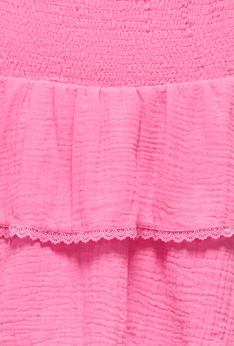 Detail image of Theis life hw smock skirt in pink, by brand Jacqueline de yong