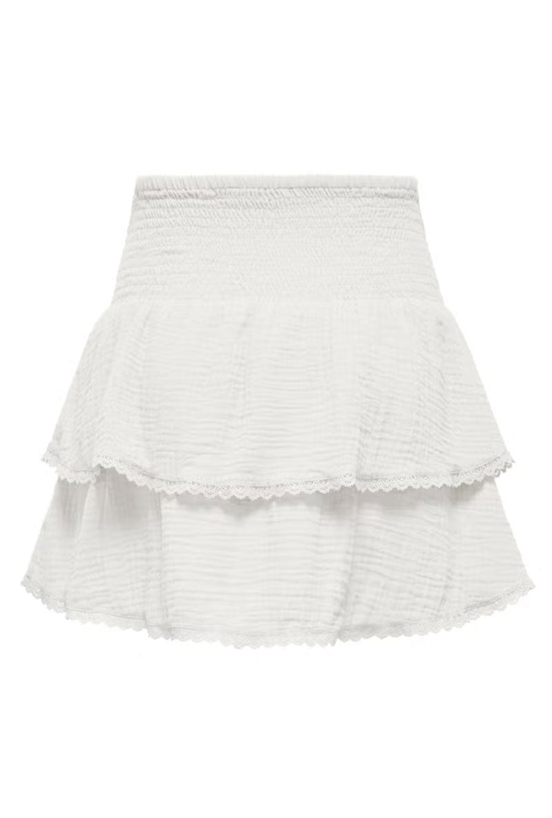 Back image of Theis life hw smock skirt in white, by brand Jacqueline de yong