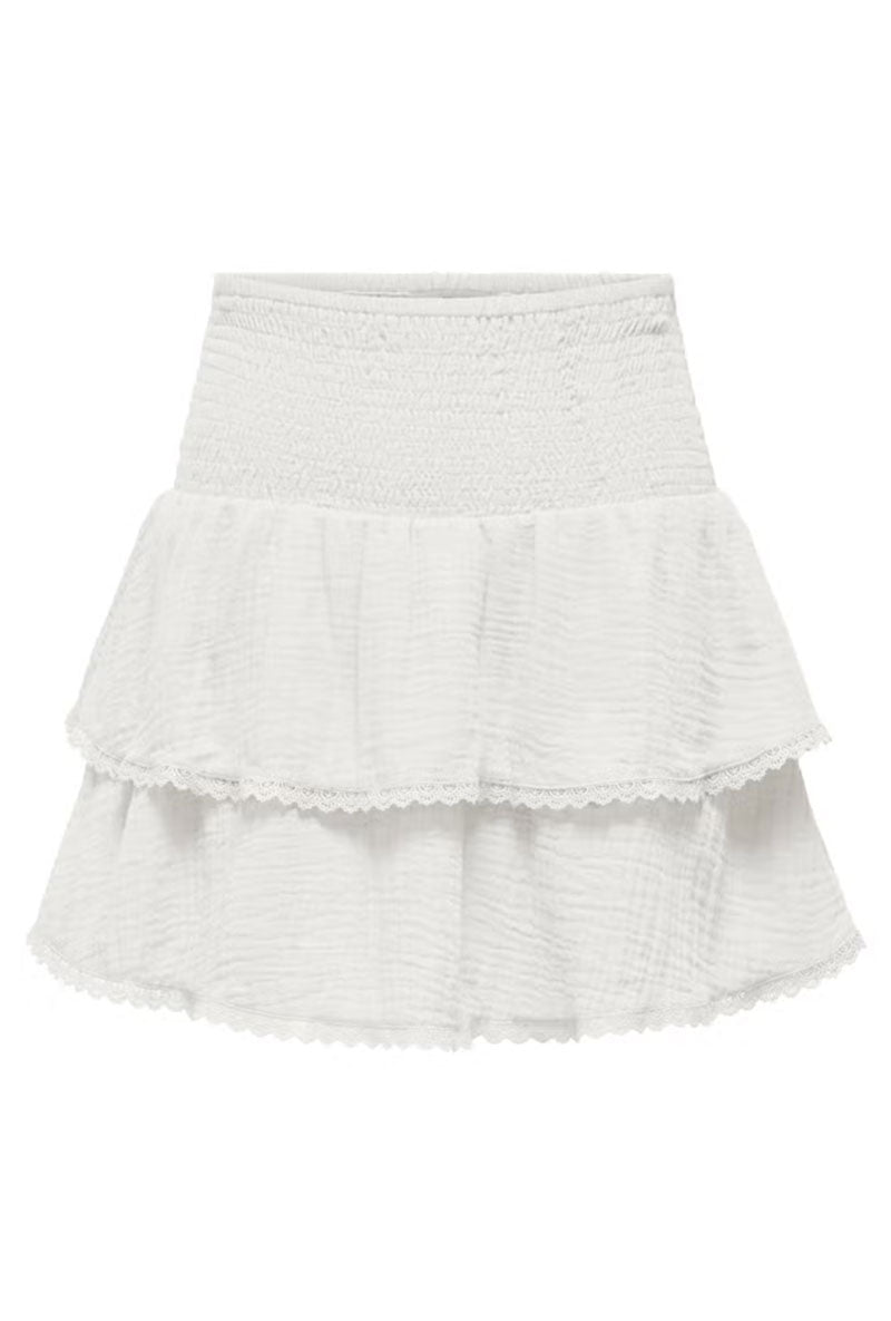 Front image of Theis life hw smock skirt in white, by brand Jacqueline de yong
