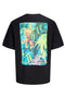 Back image of the Montauk back graphic tee in black, by brand Jack&jones