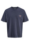 Front image of Montauk back graphic tee in charcoal, by brand Jack&jones