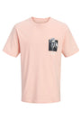 Image of MONTAUK CHESTIE SS TEE in peach, by brand JACK&JONES