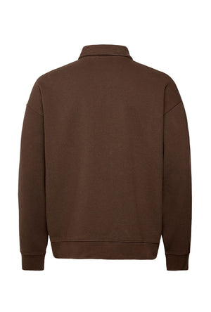 Back image of the Birdeye sweat ls polo in brown, by brand Lindbergh