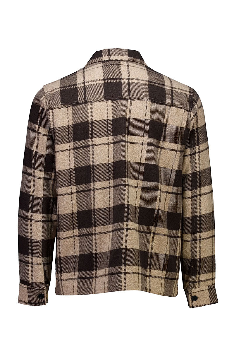 Back image of Check overshirt in brown, by brand Lindbergh