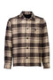 Front image of Check overshirt in brown, by brand Lindbergh
