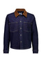 Front image of the Corduroy collar overshirt in dark denim, by brand Lindbergh