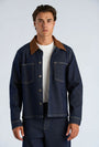 Image of CORDUROY COLLAR OVERSHIRT in dark denim, by brand LINDBERGH