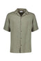 Front image of the Cotton muslin resort shirt in sage, by brand Lindbergh