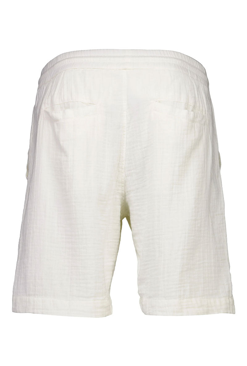 Back image of Cotton muslin shorts in off white, by brand Lindbergh