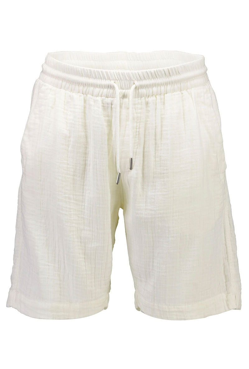 Front image of Cotton muslin shorts in off white, by brand Lindbergh