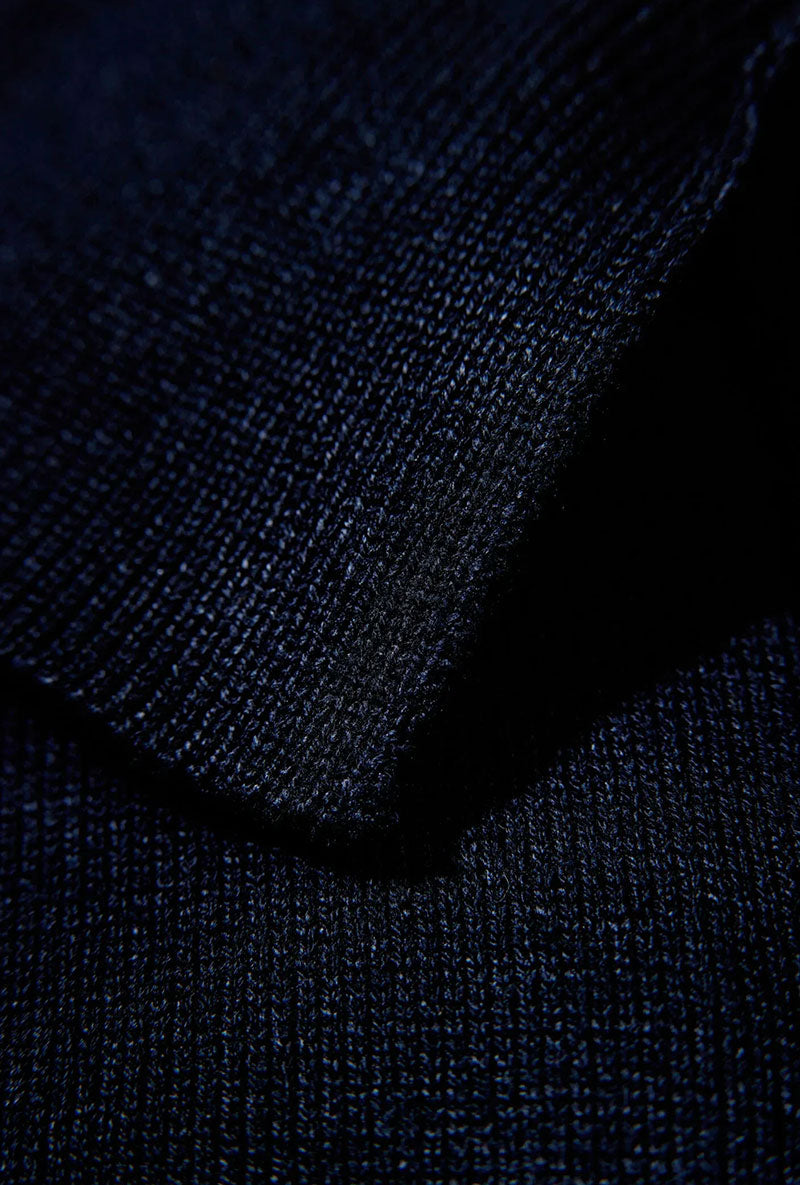 Detail image of Lindbergh ecovero l/s zip polo in navy, by brand Lindbergh