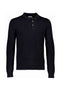 Front image of the Lindbergh ecovero l/s zip polo in navy, by brand Lindbergh
