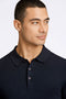 Front image of a model wearing the Lindbergh ecovero l/s zip polo in navy, by brand Lindbergh