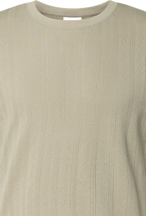 Detail image of the Jacquard ss tee in olive, by brand Lindbergh