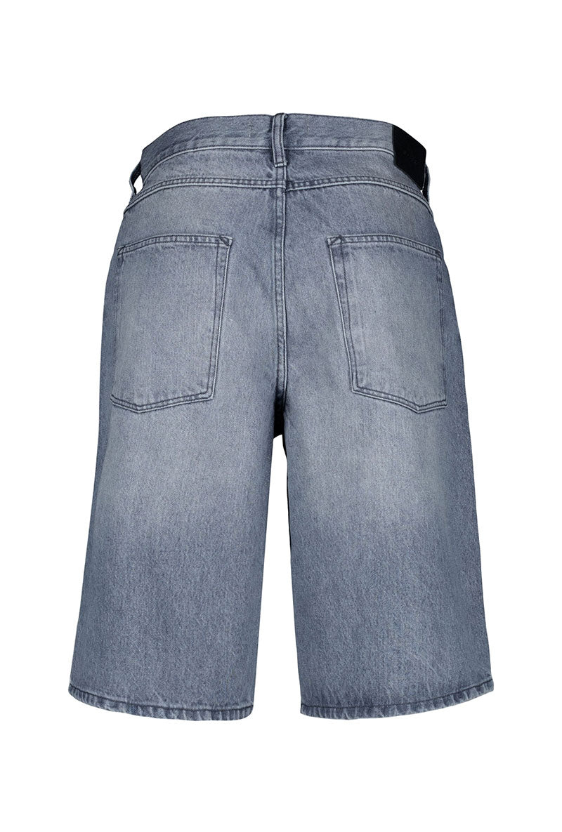 Back image of Loose fit denim shorts in grey, by brand Lindbergh