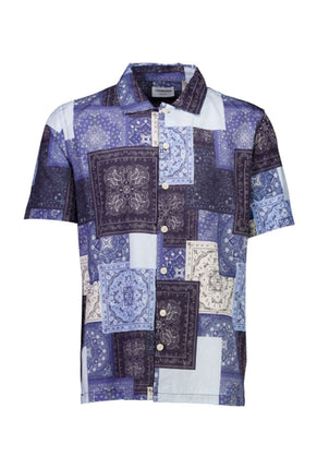 Front image of Paisley aop s/s shirt in all over print, by brand Lindbergh